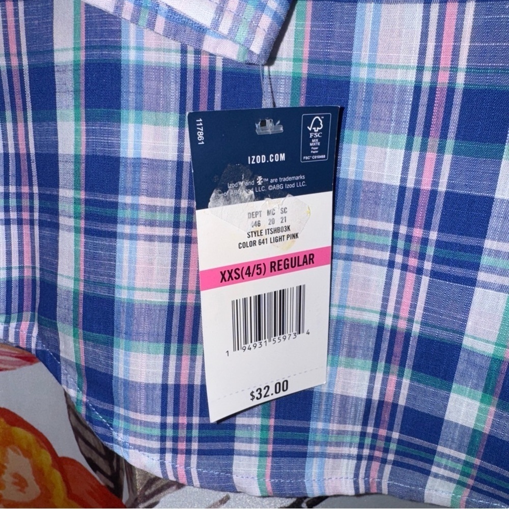 Izod Boy’s Long Sleeve Collared Dress Shirt NWT - Picture 3 of 7